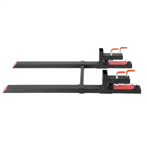 VEVOR Palettengabeln, 1814 kg Gabelträger zum Anklemmen, 1490 mm Gesamtlänge, Gabelzinken mit verstellbarer Stabilisatorstange für Traktoranbaugeräte, Ladeschaufel & Kompaktlader, Schwarz – Bild 10