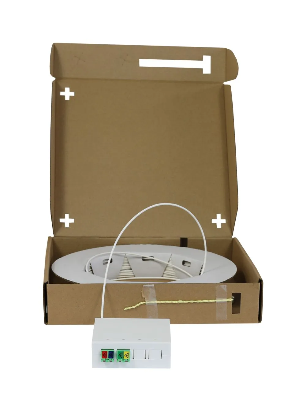 LWL-FTTH Compact Box vorkonfektioniert, 4xLC/APC -> open End, 60m, 9/125u, G.657.A2, 4-Faser, OD=2.2mm, Synergy 21 LWL-FTTH Compact Box vorkonfektioniert, 4xLC/APC -> open End, 60m, 9/125u, G.657.A2, 4-Faser, OD=2.2mm, Synergy 21