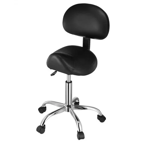 VEVOR Sattelhocker Rollhocker 204 kg belastbarer höhenverstellbarer (84-100 cm) Drehhocker Arbeitshocker mit Rückenlehne, ergonomischer PU-Leder-Drehsattelstuhl für Salon Spa Massage Klinik – Bild 10