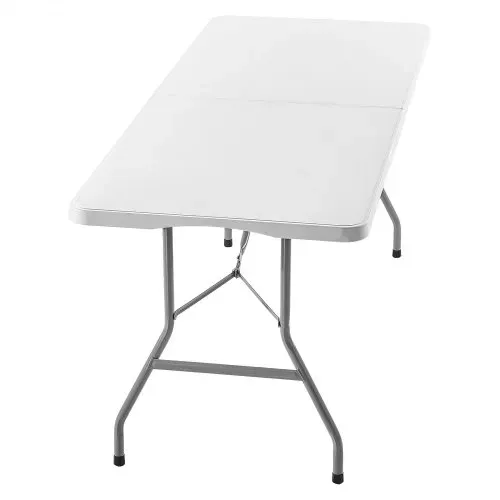 VEVOR Klapptisch Buffettisch tragbarer Allzwecktisch 180 cm, rechteckiger Kunststofftisch (für 4-6 Personen) mit integriertem Griff, Gartentisch Campingtisch für Partys Picknick Camping, weiß – Bild 10