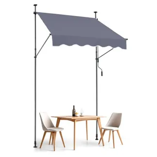 VEVOR Klemmmarkise 150 x 120 cm, Balkonmarkise mit Handkurbel, Sonnenmarkise, Terrassenüberdachung Sunsetter Deck, Höhenverstellbar von 218 bis 309 cm, Markise für Terrasse/Balkon/Garten, Grau VEVOR Klemmmarkise 150 x 120 cm, Balkonmarkise mit Handkurbel, Sonnenmarkise, Terrassenüberdachung Sunsetter Deck, Höhenverstellbar von 218 bis 309 cm, Markise für Terrasse/Balkon/Garten, Grau