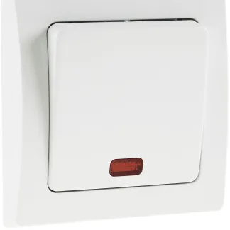 DELPHI Kontroll-Schalter mit Lämpchen 250V~/ 10A, inkl. Rahmen, UP, weiß DELPHI Kontroll-Schalter mit Lämpchen 250V~/ 10A, inkl. Rahmen, UP, weiß