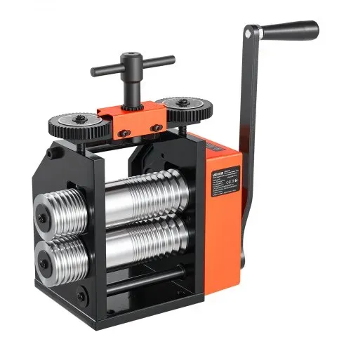 VEVOR Handwalzwerk 40 mm 3-in-1 Kombinationswalzwerk Rund Flach Quadrat, Manuelles Schmuckwerkzeug für DIY-Schmuckhersteller, Einstellbare Dicke 0,03–7 mm, für Duktile Metalle Gold Silber Kupfer Alu – Bild 10