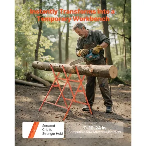 VEVOR Sägeböcke mit Kettensägen-Halterung, 117.9 kg, Holzsägebock höhenverstellbar, Sägegestell, Sägehilfe mit rutschfesten Fußpolstern, Kettensägebock, Holzarbeiten, Tischler & Bauunternehmer VEVOR Sägeböcke mit Kettensägen-Halterung, 117.9 kg, Holzsägebock höhenverstellbar, Sägegestell, Sägehilfe mit rutschfesten Fußpolstern, Kettensägebock, Holzarbeiten, Tischler & Bauunternehmer