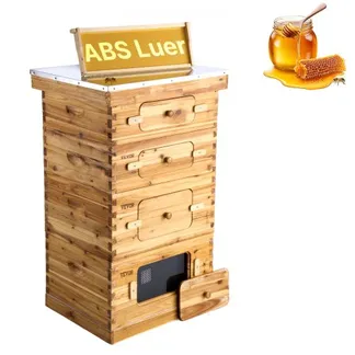 VEVOR Bienenstock, 40 Rahmen, Zander Beute, mit Bienenwachs beschichtetes Tannenholz, 2 tiefe + 2 mittelgroße Bienenkästen, Langstroth-Bienenstock-Set, transparente Acrylfenster mit Fundamenten VEVOR Bienenstock, 40 Rahmen, Zander Beute, mit Bienenwachs beschichtetes Tannenholz, 2 tiefe + 2 mittelgroße Bienenkästen, Langstroth-Bienenstock-Set, transparente Acrylfenster mit Fundamenten