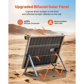 VEVOR Bifaziales Solarpanel 100 W 2er-Pack, 23% Hocheffizientes Monokristallines N-Typ-PV-Modul mit MC4-Ausgang & Alu-Rahmen, IP67 wasserdichtes Solarmodul für Auto, Boot, RV, netzunabhängig VEVOR Bifaziales Solarpanel 100 W 2er-Pack, 23% Hocheffizientes Monokristallines N-Typ-PV-Modul mit MC4-Ausgang & Alu-Rahmen, IP67 wasserdichtes Solarmodul für Auto, Boot, RV, netzunabhängig