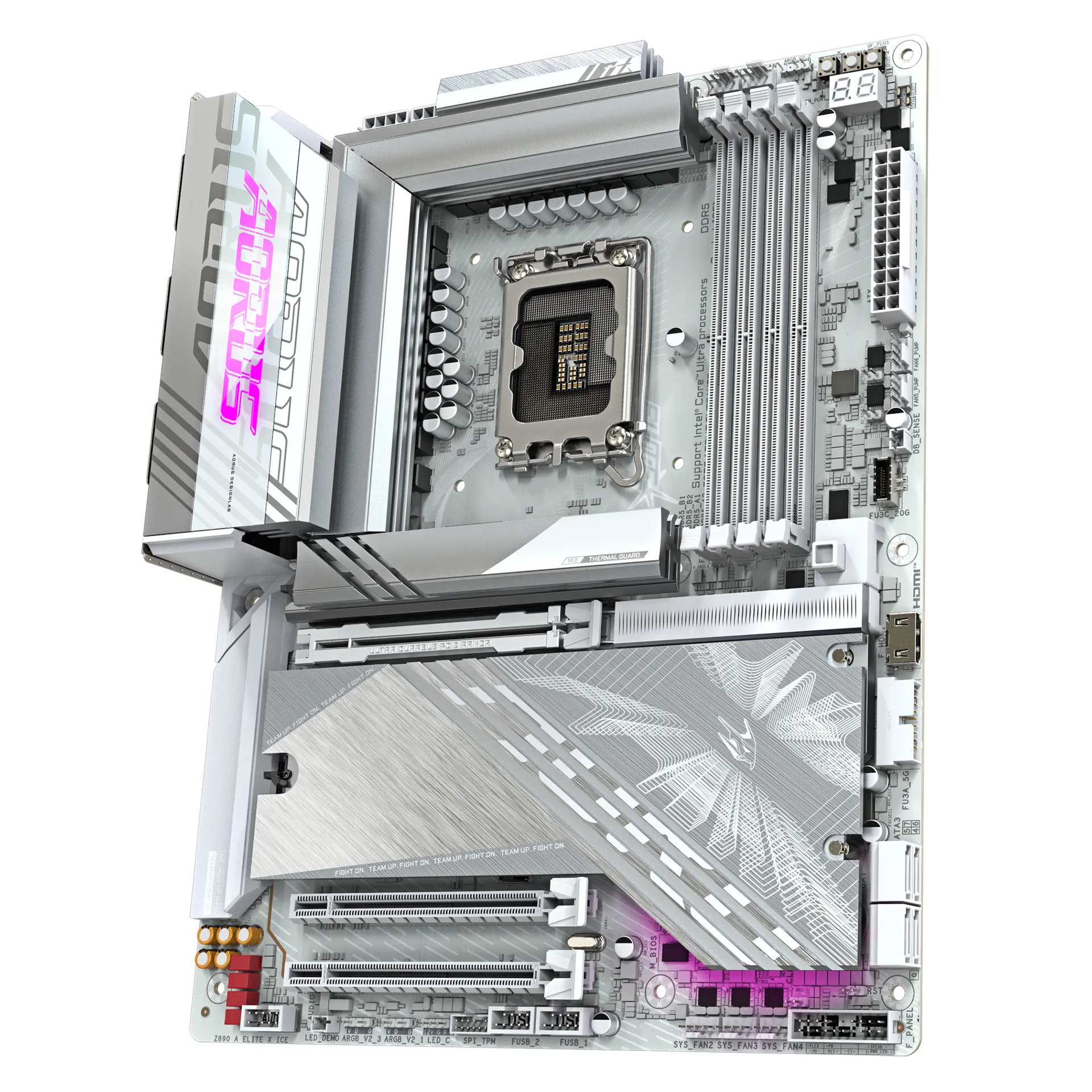 GIGABYTE Z890 AORUS ELITE X ICE Mainboard - Unterstützt Intel Core Ultra (Serie 2) CPUs, 16+1+2 Phasen VRM, bis zu 9500MHz DDR5 (OC), 1xPCIe 5.0 + 4xPCIe 4.0, Wi-Fi 7, 2.5GbE LAN, Thunderbolt 4 – Bild 4
