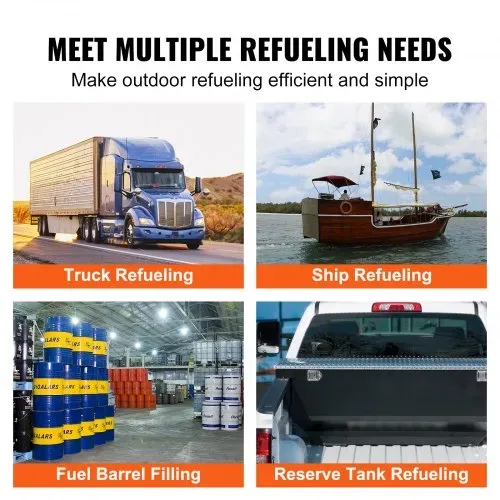 VEVOR Kraftstoff-Transferpumpe, 12 V, 75,7 L/min, 1/4 PS, Absaugpumpe mit hohem Durchfluss & Kraftstoff-Sammelkasten-Design für Benzin, Diesel, Kerosin, Biodiesel, Ethanol- & Methanolmischungen – Bild 5