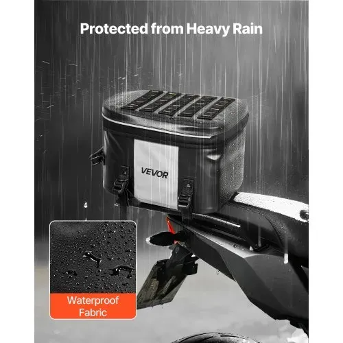 VEVOR Motorradhecktasche 28 L wasserfest, Rücksitztasche Kofferraumtasche für Motorradgepäck, Gepäckaufbewahrung mit Tasche & verstellbarer Schnalle, universell passender Gepäckträger, Schwarz – Bild 4