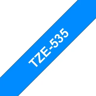 Brother TZE-535 Etiketten erstellendes Band Weiss auf Blau Brother TZE-535 Etiketten erstellendes Band Weiss auf Blau