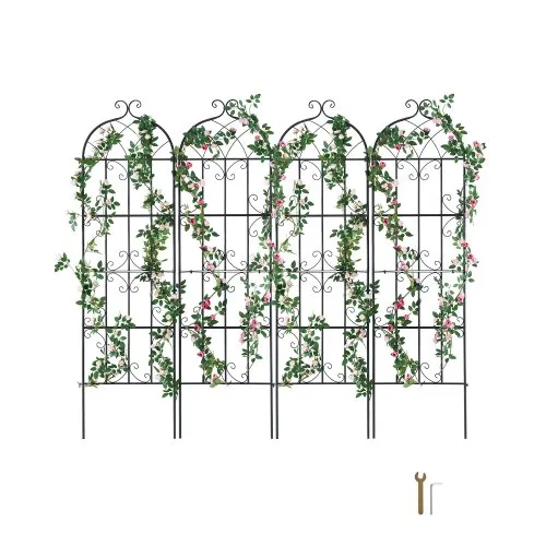 VEVOR Rankhilfe für Kletterpflanzen, 51x180cm, 4er-Set rostfreies Metallspalier für Gartenblumen, Rankgitter für Rosen, Kletterhilfe, Gurkenstütze, dekoratives Clematis-Spalier für Innenhöfe & Rasen VEVOR Rankhilfe für Kletterpflanzen, 51x180cm, 4er-Set rostfreies Metallspalier für Gartenblumen, Rankgitter für Rosen, Kletterhilfe, Gurkenstütze, dekoratives Clematis-Spalier für Innenhöfe & Rasen