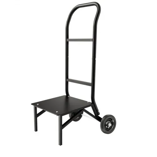 VEVOR Klappbarer Stuhlständer, 68 kg Tragkraft, Klappstuhlwagen zum Stapeln von 10 Stühlen, multifunktionaler Stuhlwagen aus Metall mit Gummirädern, Stuhlhalter zum Schieben, Mattschwarz – Bild 8