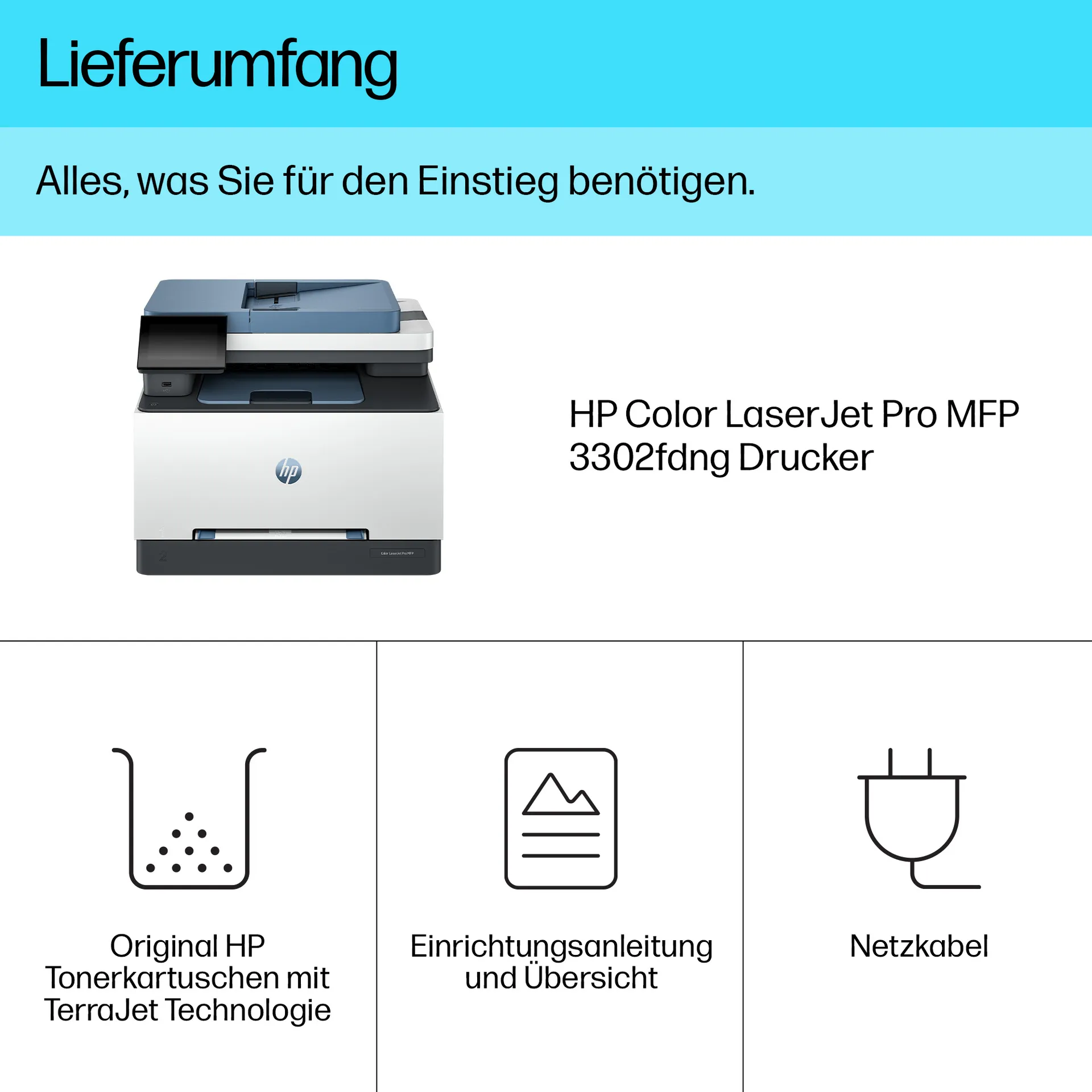 HP LaserJet Pro 3302fdng Multifunction Farbe Drucker, Nur Ethernet; Kopierer, Scanner – Bild 4