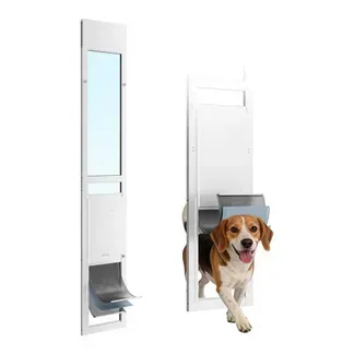 VEVOR Hundeklappe für Glasschiebetür, Hundetür Höhenverstellbar von 1927 bis 2049 mm, Rahmen aus Aluminiumlegierung mit Klappe & Drehscharnier, Abschließbar, für Große Hunde, Haustiertüren, L VEVOR Hundeklappe für Glasschiebetür, Hundetür Höhenverstellbar von 1927 bis 2049 mm, Rahmen aus Aluminiumlegierung mit Klappe & Drehscharnier, Abschließbar, für Große Hunde, Haustiertüren, L