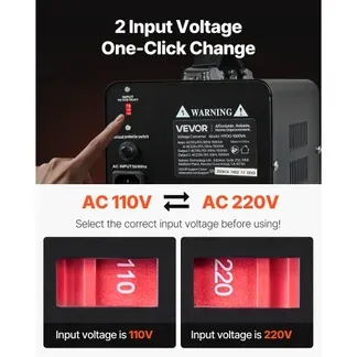 VEVOR Spannungswandler-Transformator, 1500VA, Aufwärts-/Abwärts-Leistungstransformator, Konvertierung von 110 V auf 220 V & von 220 V auf 110 V, mit US-& EU-Steckdosen, Netzkabel, Schutzschalter VEVOR Spannungswandler-Transformator, 1500VA, Aufwärts-/Abwärts-Leistungstransformator, Konvertierung von 110 V auf 220 V & von 220 V auf 110 V, mit US-& EU-Steckdosen, Netzkabel, Schutzschalter
