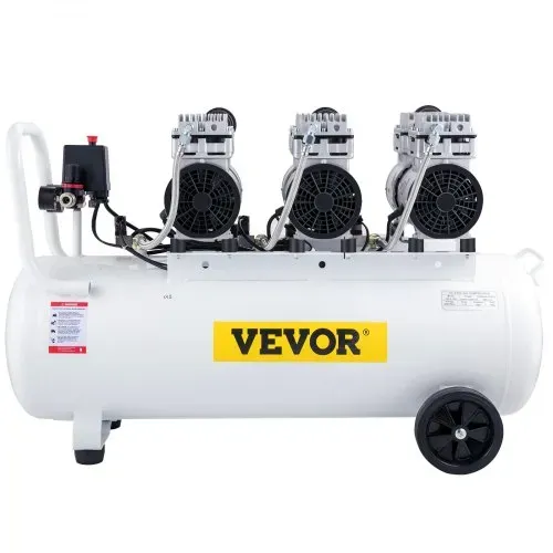 VEVOR Flüster Kompressor Ölfrei Luftkompressor 80L Druckluft Leise mit 2 Manometer für Hausreparatur, Reinigung der Fußbodenheizung, Blechlackierung, Stahlluftpistole, Zahnmedizin usw. – Bild 8