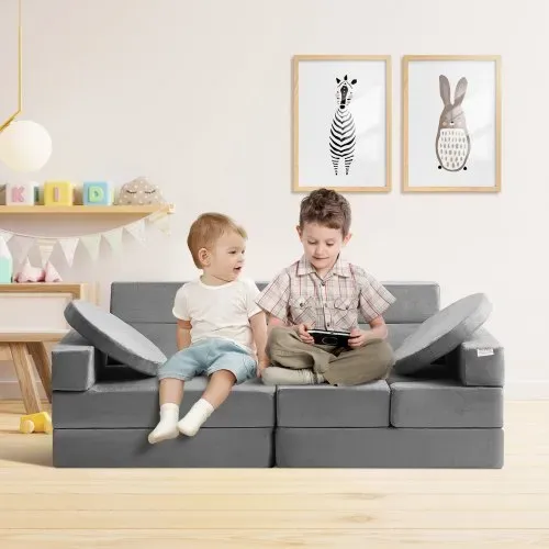 VEVOR Spielsofa Kindersofa, 15 in 1 Kindersofa aus Schaumstoff, Matratze Multifunktional Spieltisch Puzzle Sofa, Kindersessel Faltbar, Pädagogisches Spielzeug Kindersessel Spielsofa Kuschelecke – Bild 7