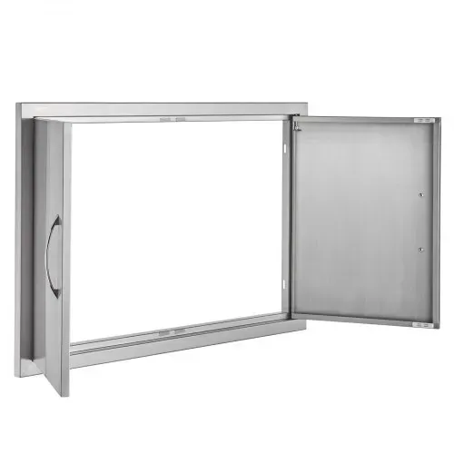 VEVOR Grill-Zugangstür, 838 x 558 x 46 mm, Doppelte Außenküchentür, Flächenbündig Montierte Edelstahltür, Vertikale Wandtür mit Griffen, für Grillinsel, Grillstation, Außenschrank usw. – Bild 10