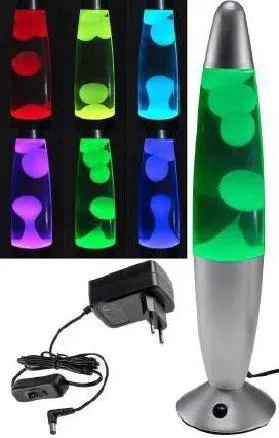 Lavalampe “CTL Funky-Si LED” 34cm RGB Wasser & Wachs: Klar, Body: Silber Lavalampe “CTL Funky-Si LED” 34cm RGB Wasser & Wachs: Klar, Body: Silber