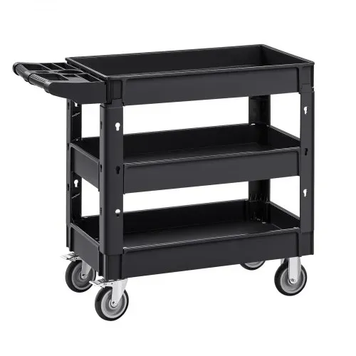 VEVOR Servierwagen 103x43,5x85,7cm Abräumwagen 249kg Tragfähigkeit Rollwagen aus Polypropylen Mehrzweckrollwagen mit 3 Fächern Küchenwagen mit Schwenkrädern Nischenwagen Werkstattwagen Servicewagen – Bild 8