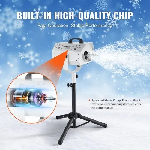 VEVOR Schneemaschine, 1200 W, Schnee Maschine mit höhenverstellbarem Ständer, Schneeflockenmaschine mit kabelloser Fernbedienung, Kunstschneeerzeuger für Weihnachtsfeiern, Hochzeitsbühneneffekte – Bild 3