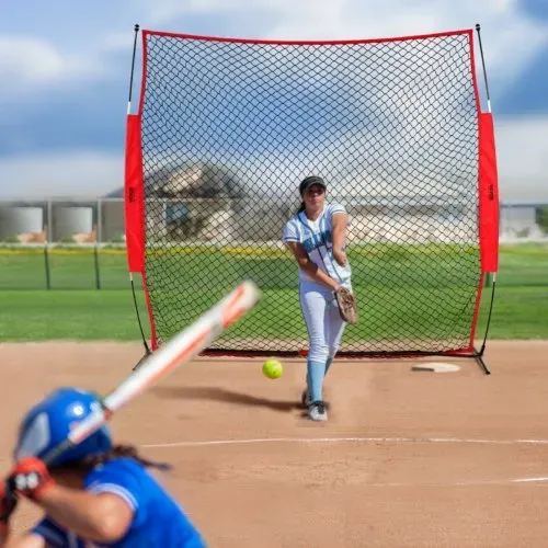VEVOR Barrikaden-Backstop-Netz, 238 x 107 x 212 cm Ballsport-Absperrnetz, tragbare Übungsausrüstung mit Tragetasche, Schutzschirm für Baseball, Softball, Lacrosse, Fußball, Hockey-Training – Bild 7