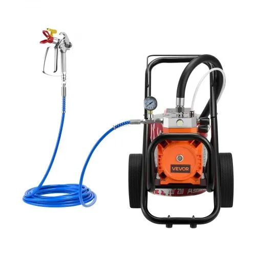 VEVOR Membran-Airless-Farbspritzgerät 2000 W, Rollbares Farbspritzgerät mit 22,75 MPa Hochdruck, 10 m Hochdruckschlauch, Reinigungsnadel und Bürste, für DIY-Sprüharbeiten im Innen- und Außenbereich – Bild 10