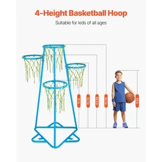 VEVOR Basketballkorb für Kinder, 4-Korb-Basketballkörbe für Kinder, tragbarer Basketballständer mit einstellbarer Höhe & 3 Bällen, Basketball-Spielzeugset für Kinder jeden Alters, Jungen und Mädchen VEVOR Basketballkorb für Kinder, 4-Korb-Basketballkörbe für Kinder, tragbarer Basketballständer mit einstellbarer Höhe & 3 Bällen, Basketball-Spielzeugset für Kinder jeden Alters, Jungen und Mädchen