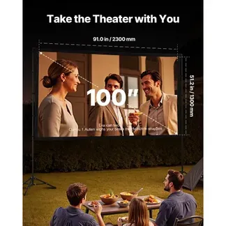 VEVOR Projektionsleinwand (100 Zoll) mit 160° Weitwinkel & Doppelstativ, Beamerleinwand für Projektor innen & außen 16:9 4K HD, tragbare Filmleinwand mit Tragetasche für Heimkino Präsentation VEVOR Projektionsleinwand (100 Zoll) mit 160° Weitwinkel & Doppelstativ, Beamerleinwand für Projektor innen & außen 16:9 4K HD, tragbare Filmleinwand mit Tragetasche für Heimkino Präsentation