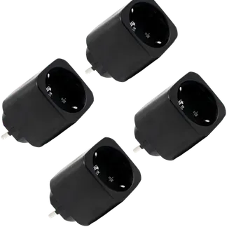Shelly · Plug & Play „Plug M Gen3 Black“ · 4er Set · Smarter Zwischenstecker · 13A · Messfunktion · WLAN · BT · schwarz Shelly · Plug & Play „Plug M Gen3 Black“ · 4er Set · Smarter Zwischenstecker · 13A · Messfunktion · WLAN · BT · schwarz
