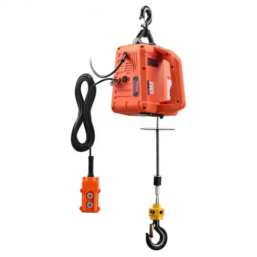 VEVOR Seilwinde Elektrisch 700 kg, 3-in-1 Hebezug 1500 W, Seilhebezug 7,6 m Hubhöhe, Seilzug 5 m/min, mit manueller, kabelgebundener & kabelloser Fernbedienung für Fabrik, Lager & Garage – Bild 9