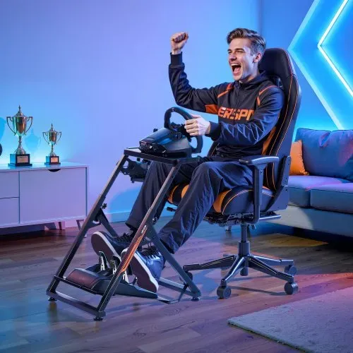 VEVOR Lenkradständer, verstellbarer & faltbarer Simulatorständer für G923 G920 G29 G27, Thrustmaster T300RS TX F458 T500RS T3PA-PRO (F1/GT) Gaming-Cockpit, Pedalsimulator nicht enthalten, kompakt – Bild 7