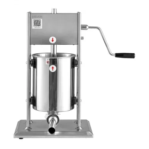 VEVOR manueller Wurstfüller 10 L vertikale Wurstfüllmaschine Fleischfüller mit 2 Geschwindigkeiten (schnell / langsam), Hochleistungsfüller aus Edelstahl mit 5 Wurstfüllrohren, Fleischfüllen – Bild 9