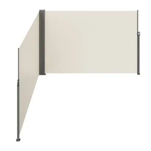 VEVOR Seitenmarkise 200 x 600 cm Seitenwandmarkise aus 180 g/m² Polyestergewebe mit PU-Beschichtung Markise einziehbarer Griff mit Federmechanismus Sichtschutz Blickschutz für Balkone Innenhöfe Beige – Bild 9
