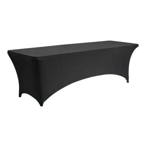 VEVOR 6 x Stretch Spandex Tischdecke Tischwäsche (rechteckig) geeignet für 244 cm Tische, waschbarer knitterfreier Tischdeckenschutz, Tischtuch für Partys Hochzeiten Bankette Festivals, Schwarz – Bild 10