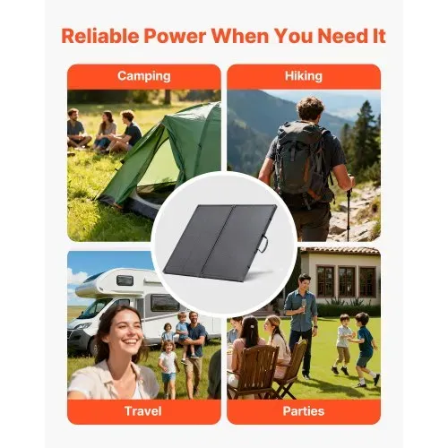 VEVOR Faltbares Solarpanel 100 W, 16BB N-Typ Tragbares Monokristallines Solarmodul mit Rahmen, 24% Wirkungsgrad, IP67, Ladegerät mit 30A PWM-Controller & MC4-Ausgang für Camping, Wandern – Bild 5