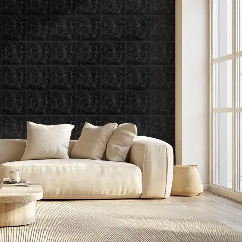 VEVOR 3D-Wandpaneele, 33er-Set 30x30 cm PVC-Moderne minimalistische Wandverkleidung, 2,97 m², Wanddeko, Inneneinrichtung für Decke, Schlafzimmer, Wohn- und Spielzimmer, Mattschwarz – Bild 7