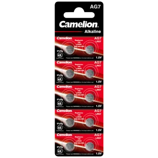 Knopfzelle CAMELION, AG7, 1,5V, Alkaline, 10er-Blister Knopfzelle CAMELION, AG7, 1,5V, Alkaline, 10er-Blister