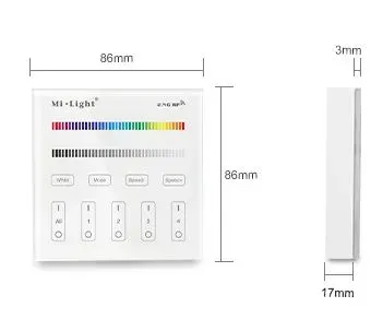 MiBoxer B3 LED Fernbedienung Smart Panel RGB/RGB-W 4 Zonen – Bild 2