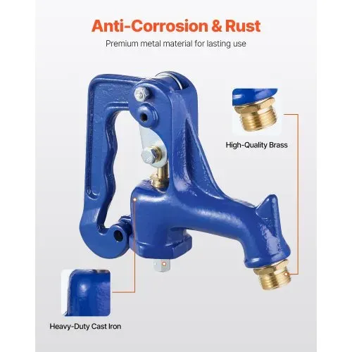 VEVOR Außenwasserhahn, frostsicherer Hofhydrant, komplette Kopfbaugruppe, mit G 1 Zoll Rohrgewinde & G 3/4 Zoll Schlauchanschluss für Hof-/ Gartenbewässerung (Rohr nicht im Lieferumfang enthalten) – Bild 2