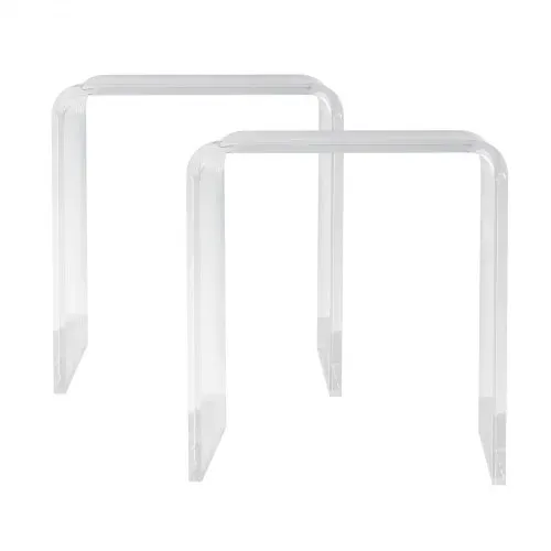 VEVOR 2 Stk. Beistelltisch 415 x 305 x 460 mm, U-förmiger Acryltisch Beistelltisch, Transparenter Couchtisch für Getränke, Essen, Snacks, Verwendet im Wohnzimmer, Schlafzimmer, Arbeitszimmer usw. – Bild 10