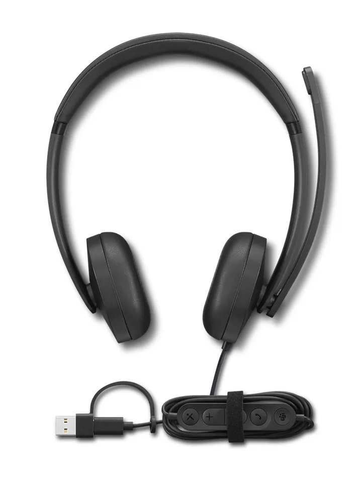 Lenovo VoIP Headset 5000 Kopfhörer Kabelgebunden Kopfband Büro/Callcenter USB Typ-C Schwarz – Bild 3