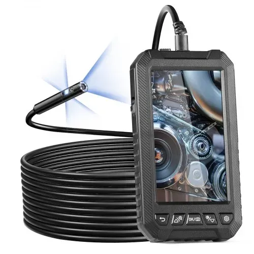 VEVOR Endoskopkamera mit Licht, Industrie-Endoskop mit Dreifachlinse, 5-Zoll-Bildschirm, 1080P-Inspektionskamera, 8 + 2 Lichter, IP67 wasserdichte Schlangenkamera für Autos, Sanitäranlagen (5 m Kabel, 32 GB Karte) – Bild 8