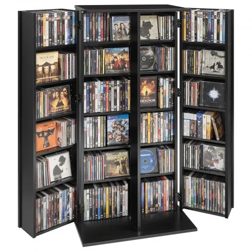 VEVOR DVD-Schrank mit 24 Fächern, Medienaufbewahrungsschrank Standschrank 610 x 368 x 1270 mm, Platzsparendes CD-Schrank für CDs DVDs Bücher Spiele-Discs, Wohnzimmer Homeoffice Aufnahmestudio, Schwarz VEVOR DVD-Schrank mit 24 Fächern, Medienaufbewahrungsschrank Standschrank 610 x 368 x 1270 mm, Platzsparendes CD-Schrank für CDs DVDs Bücher Spiele-Discs, Wohnzimmer Homeoffice Aufnahmestudio, Schwarz