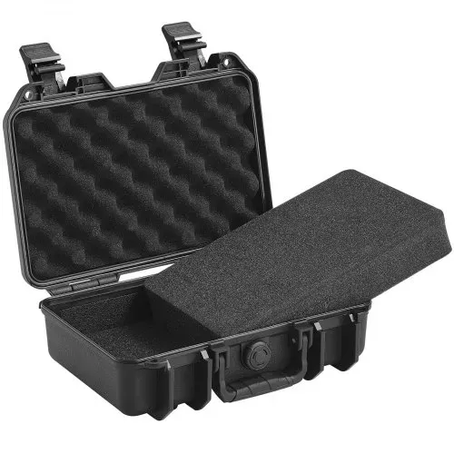 VEVOR Hartschalenkoffer für Pistolen mit vorgeschnittenem PU-Schaum, wasser- und staubdichter Hartschalenkoffer für 1 Pistole, 12,59 × 9,01 × 4,4 Zoll, abschließbarer Pistolenkoffer, schwarz – Bild 10