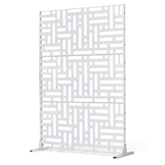 VEVOR Paravent, 120×50,8×193 cm, freistehende Außentrennwand mit Ständer, Sichtschutz, Trennwand, Raumtrenner, dekorativer Raumteiler aus Stahl für Balkon, Terrasse, Innenbereich, Whirlpool, weiß VEVOR Paravent, 120×50,8×193 cm, freistehende Außentrennwand mit Ständer, Sichtschutz, Trennwand, Raumtrenner, dekorativer Raumteiler aus Stahl für Balkon, Terrasse, Innenbereich, Whirlpool, weiß