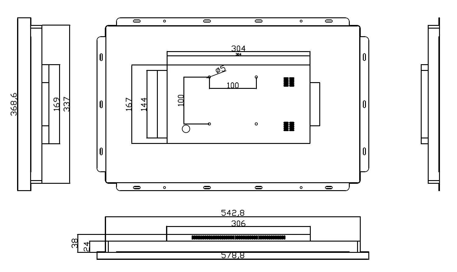 ALLNET Touch Display Tablet 21 Zoll zbh. Wandmontage Einbaurahmen für Unterputz/Hohlraum aufliegend – Bild 5