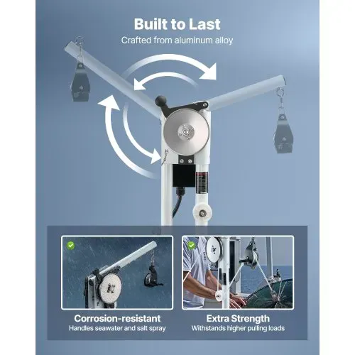 VEVOR Krabbenkorb-Hebevorrichtung, 12 V DC 1200 W, Seilwinde 90 kg Hubkapazität, Leitungsgeschwindigkeit von 35 m/min, 360° Rotation, Krabbentopfzieher für Krabben-, Garnelen-, Hummerfallen – Bild 5