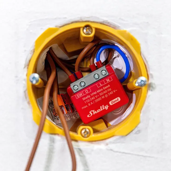 Shelly · Unterputz · "1PM Mini Gen4"· 2er Pack· Relais · max 8A · 1 Kanal · Messfunktion · WLAN · Matter · Zigbee · Bluetooth – Bild 3