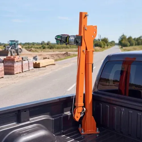 VEVOR Pickup-Kran Ladekran mit 12V Elektrischer Seilwinde 499kg Tragkraft, Hebekran für Werkstatt Lager, Kohlenstoffstahl, Teleskopausleger, 360° Drehkranz, Kabellose & Kabelgebundene Fernbedienungen – Bild 7